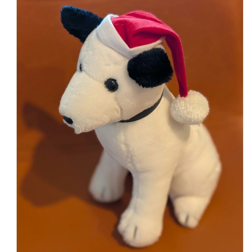 Vintage 1993 Dakin RCA Nipper Dog Plush with Santa Hat - Picture 2 of 9